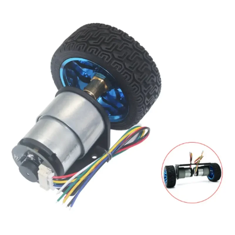 12v 37d metal gearmotor w encoder 80d wheel kits 107rpm